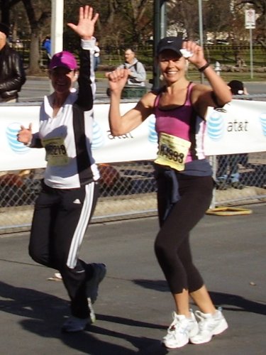 Michelle and Kerry just before the finish